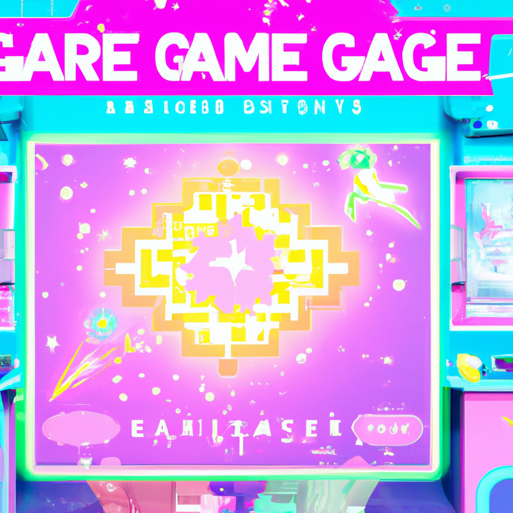 ArcPulse hero collage with neon arcade cabinet and pixel sprites